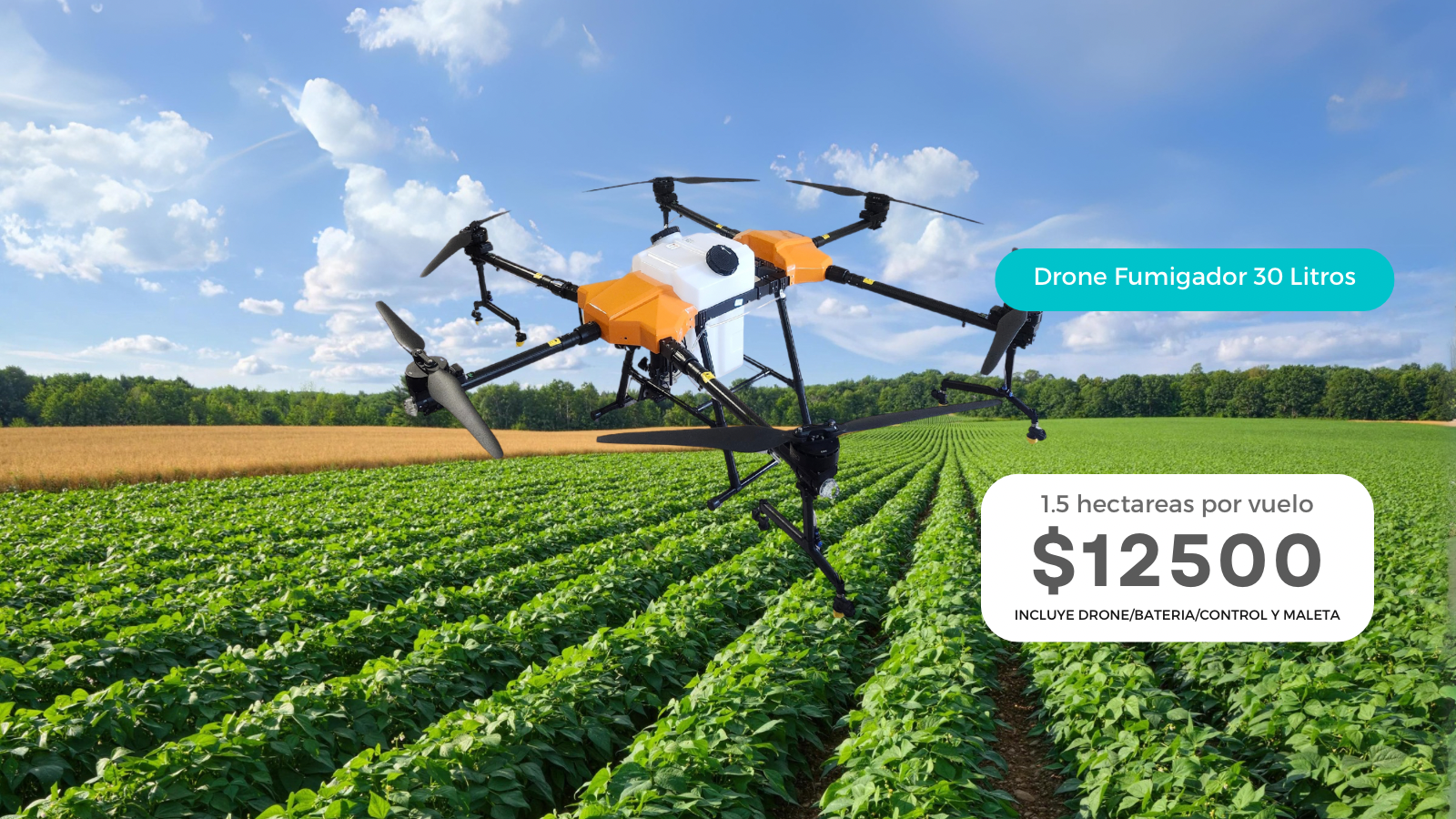 DRONE FUMIGADOR MODELO K30 DE CAPACIDAD 30 LITROS